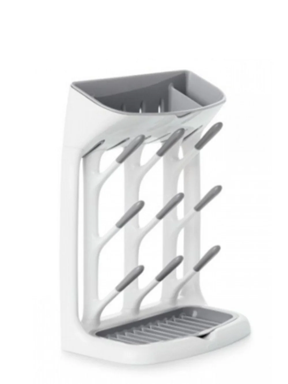 Baby Bottle and Accessory Drying Rack - White and Gray